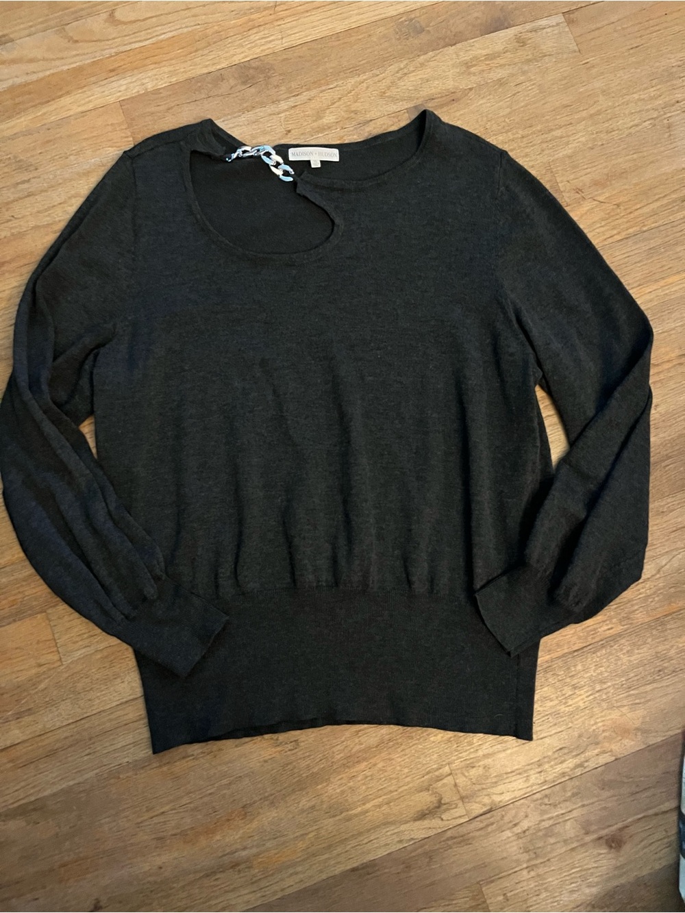 Black Cutout Neck Sweater